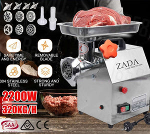 1.63HP Commercial Meat Mincer | Electric Grinder & Sausage Maker Filler, 1200W