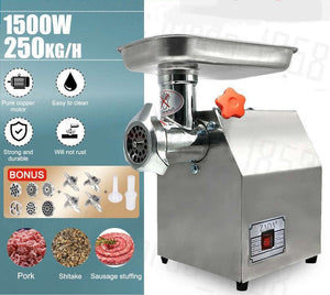 1.63HP Commercial Meat Mincer | Electric Grinder & Sausage Maker Filler, 1200W