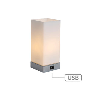 Jessica Rectangle Touch Lamp with USB Port | Touch-Activated Lighting