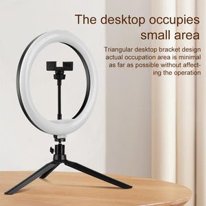 Adjustable 10 LED Fill Light Tripod with Phone Clamp