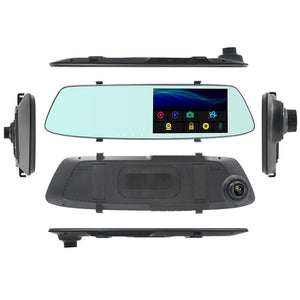 5" LCD Touch Screen Rear View Mirror Car Recorder with Separate Camera