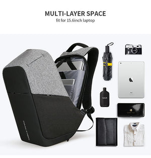 15-inch Multifunction USB Charging Laptop Backpack for Men