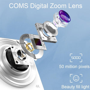 4K 8X Optical Zoom Telescopic Lens Digital Camera | White | 2.88 Inch