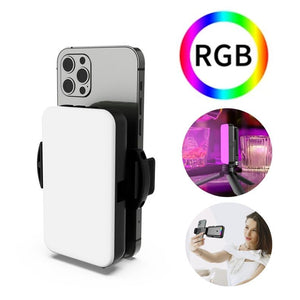 Foldable RGB Fill Light with Phone Clip & Cold Shoe Interface