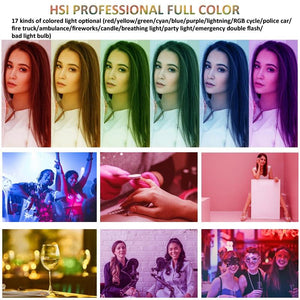 Foldable RGB Fill Light with Phone Clip & Cold Shoe Interface