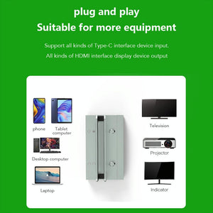 Vertical Laptop Docking Station with 4K / 60Hz Type-C Hub | 10-In-1 | Without LAN