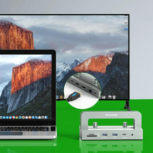 Vertical Laptop Docking Station with 4K / 60Hz Type-C Hub | 10-In-1 | Without LAN