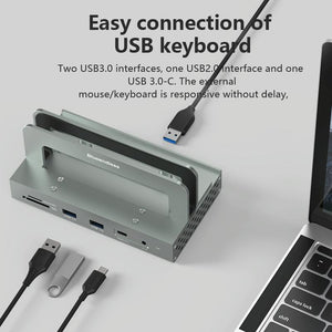 Vertical Laptop Docking Station with 4K / 60Hz Type-C Hub | 10-In-1 | Without LAN