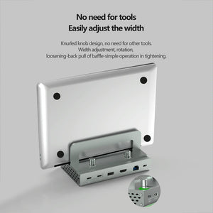 Vertical Laptop Docking Station with 4K / 60Hz Type-C Hub | 10-In-1 | Without LAN