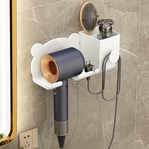 Wall Mounted Holder for Dyson Hair Dryer | Bathroom Storage Rack | Simple Black | Simple White