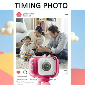 48MP Dual Lens Kids Digital Camera with 2.4" IPS Screen & 32GB TF Card | Blue Fox | Without TF Card | Pink Bunny