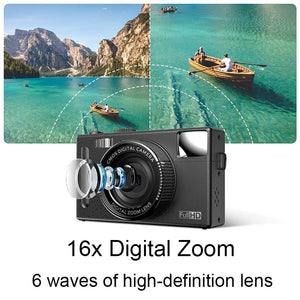 3.0 HD Children's Digital Camera | 48MP | 3" Screen | Black | Compact | Kid-Friendly