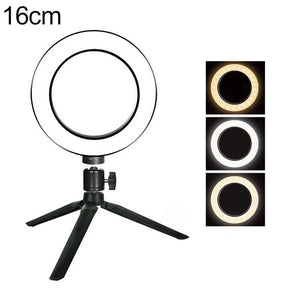 16cm Dimmable LED Selfie Ring Light with Tripod