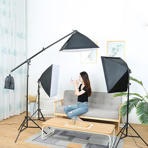 Single Light Softbox Set | Tripod & Arm Jib Included | Studio Flash Lighting Kit