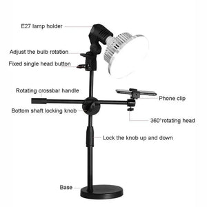 Desktop Photography Stand Kit with Mushroom Fill Light | 80W | 120mm