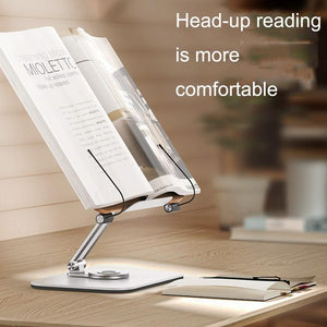 360° Rotating Desktop Bookshelf with Tablet Stand