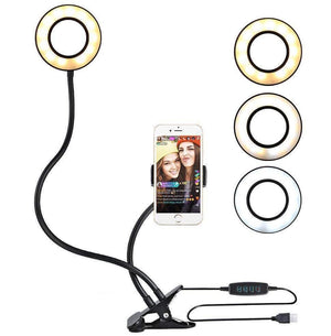 360 - Degree Flexible Selfie Ring Light with Phone Holder for Live Streaming | 6 - Inch