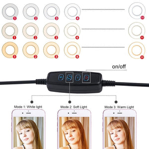 360 - Degree Flexible Selfie Ring Light with Phone Holder for Live Streaming | 6 - Inch