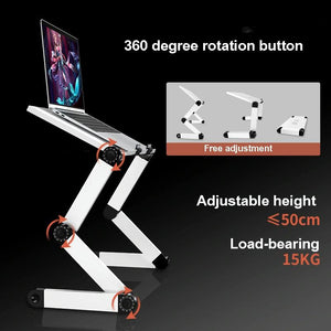 Portable Folding Laptop Desk with Height Adjustment & Storage