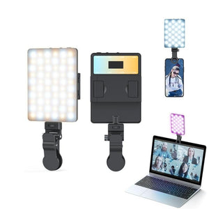 5W Mobile Phone Fill Light for Live Broadcast with Screen | V11 Cool & Warm
