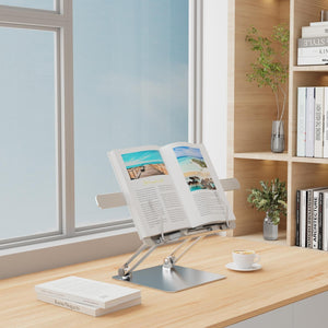 Portable Folding Laptop Stand with Adjustable Heat Dissipation | Book Clips