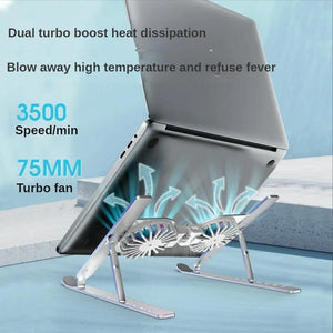 Foldable Laptop Cooling Stand with Ambient Light | Gray
