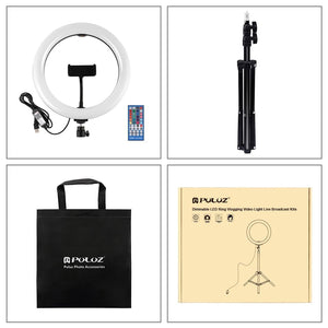 10.2 RGBW LED Ring Light Kit with 1.1M Tripod, Remote, Ball Head, and Phone Clamp