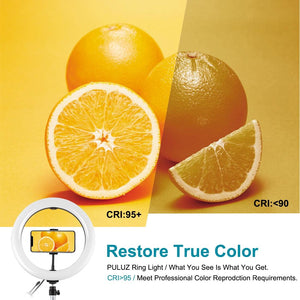 10.2 RGBW LED Ring Light Kit with 1.1M Tripod, Remote, Ball Head, and Phone Clamp