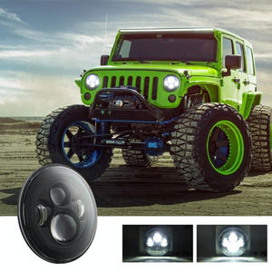 7 Inch Round LED Headlight | H4 / H13 | DC 9-30V | 4000Lm | 6000K | 40W | Jeep Wrangler