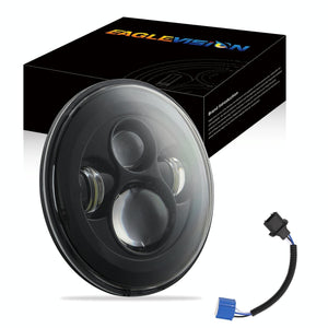 7 Inch Round LED Headlight | H4 / H13 | DC 9-30V | 4000Lm | 6000K | 40W | Jeep Wrangler