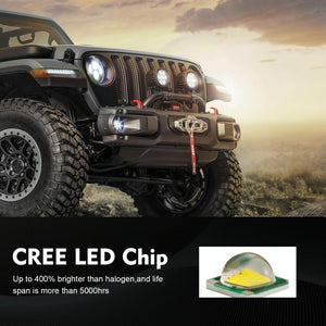 7 Inch Round LED Headlight | H4 / H13 | DC 9-30V | 4000Lm | 6000K | 40W | Jeep Wrangler