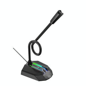 Flexible USB Microphone with RGB Lighting for Voice Chat & Video Conferencing