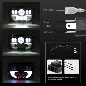 7" Square LED Headlight | 35W | 4000LM | 6000K + Amber | Car, Truck, Work Light, Spotlight