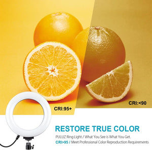 Live Broadcast Dual Phone Bracket & 6.2 Inch LED Ring Light Kit with Tripod Mount