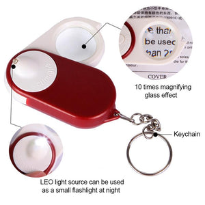 10x Pocket Magnifier with LED Light | Best for Reading