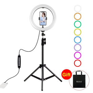 10.2" RGBW LED Ring Light Kit with 1.1m Tripod & Phone Clamp