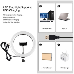 10.2" RGBW LED Ring Light Kit with 1.1m Tripod & Phone Clamp