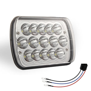 7 Inch 5X7 H4 15W DC 9-30V 1500Lm IP67 Car Truck Off-Road Vehicle LED Work Lights / Headlight with 15 LEDs Lamps