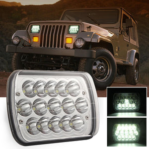 7 Inch 5X7 H4 15W DC 9-30V 1500Lm IP67 Car Truck Off-Road Vehicle LED Work Lights / Headlight with 15 LEDs Lamps
