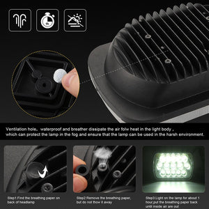 7 Inch 5X7 H4 15W DC 9-30V 1500Lm IP67 Car Truck Off-Road Vehicle LED Work Lights / Headlight with 15 LEDs Lamps