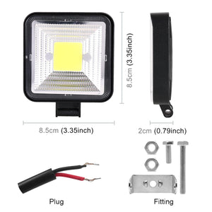 Square LED Work Light | COB Lamp Beads | Compact & Powerful