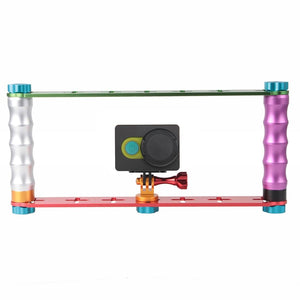 Aluminum Dual Grip Stabilizer | For Action Cameras | Jaws Flex Clamp Mount