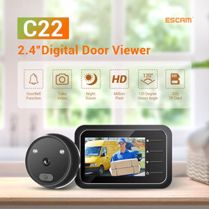Digital Door Viewer | 2.4" Screen | Night Vision | Photo + Video | TF Card
