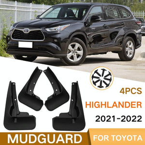 Toyota Highlander 2021-2022 | 4Pcs/Set Car Auto Soft Plastic Splash Flaps | Fender Guard