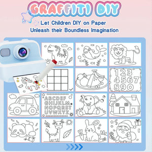 Blue Children's Thermal Camera with Dual-Camera 1080P HD | 2400W Pixel | 2.4-Inch Display | Blue + 32GB