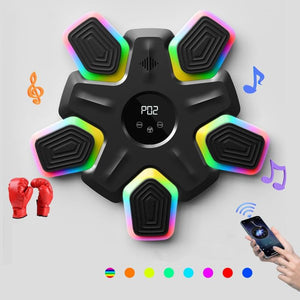 Bluetooth Music Boxing Machine | 4 Modes | 9 Speeds | Colorful Lights | With Kids Gloves Black