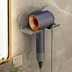 Wall Mounted Holder for Dyson Hair Dryer | Bathroom Storage Rack | Simple Black | Upgrade Black