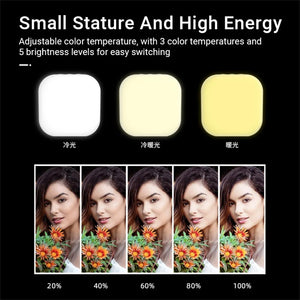 Rechargeable Mini Magnetic Selfie Light | Tri - Colour Temperature