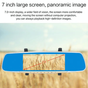 7" LCD Touch Screen Rear View Mirror Car Recorder | With Separate Camera