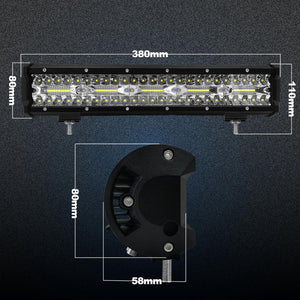 15 Inch 75W 7500Lm 6000K LED Strip Working Refit Off-Road Vehicle Lamp Roof Strip Light